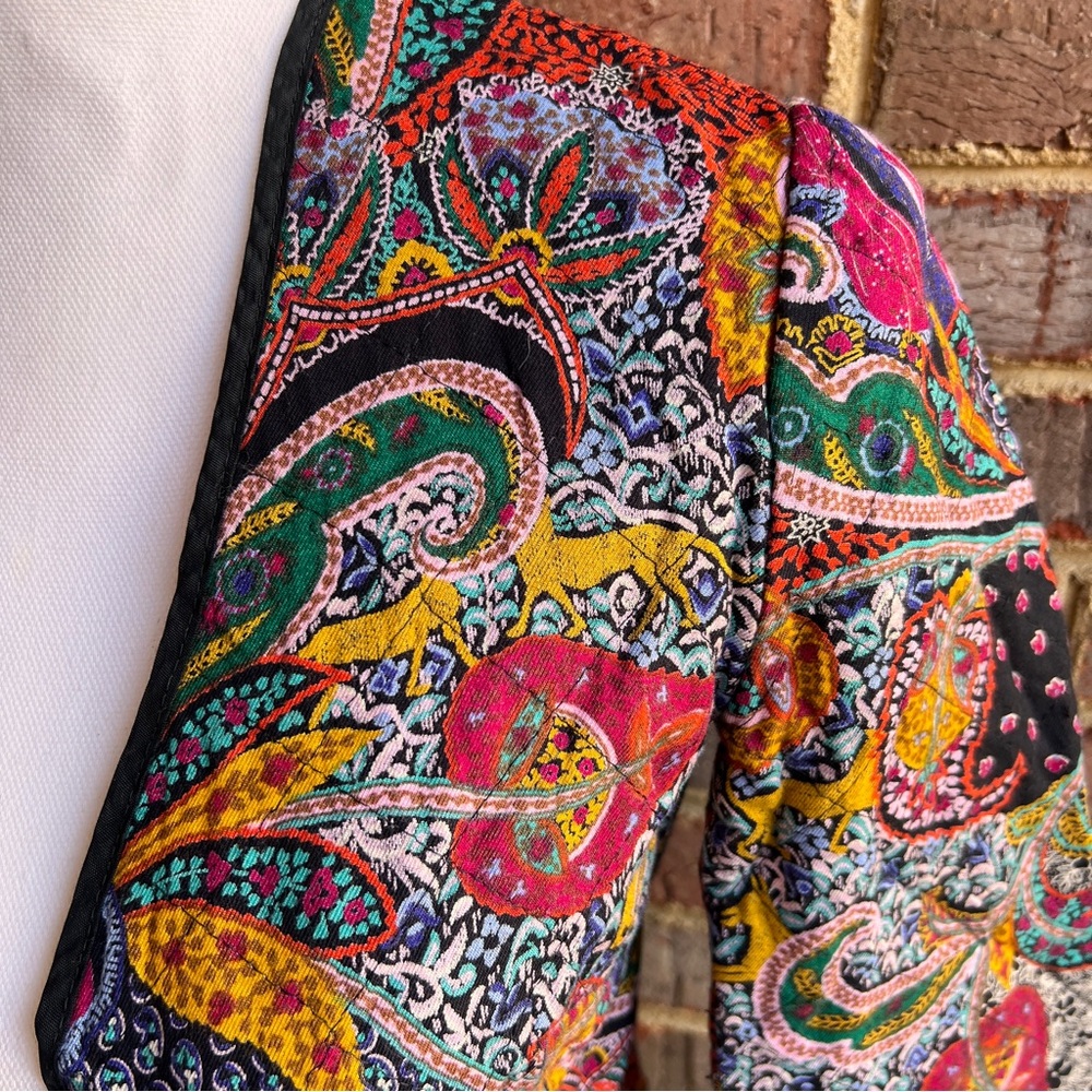 Vintage Multi-Pattern Quilted Cropped Jacket - image 6